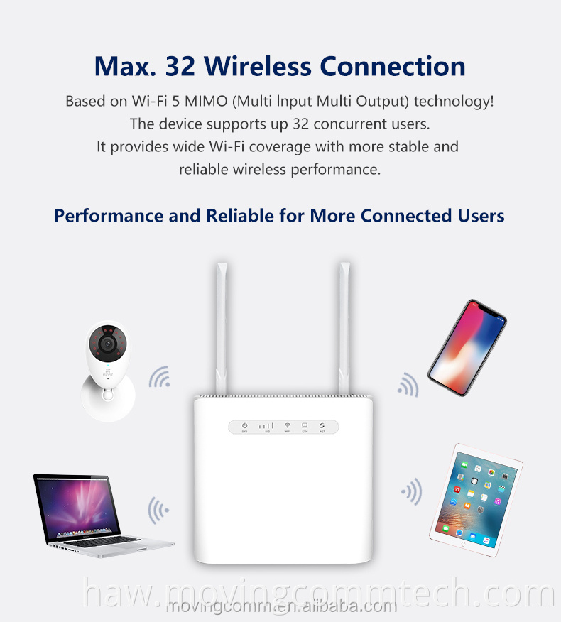 Hōʻuluʻulu hoʻohālikelike c100EV 4G Volte Routerna Story 4G LTE FDD 2.4GHZ WiFi Volte Vote